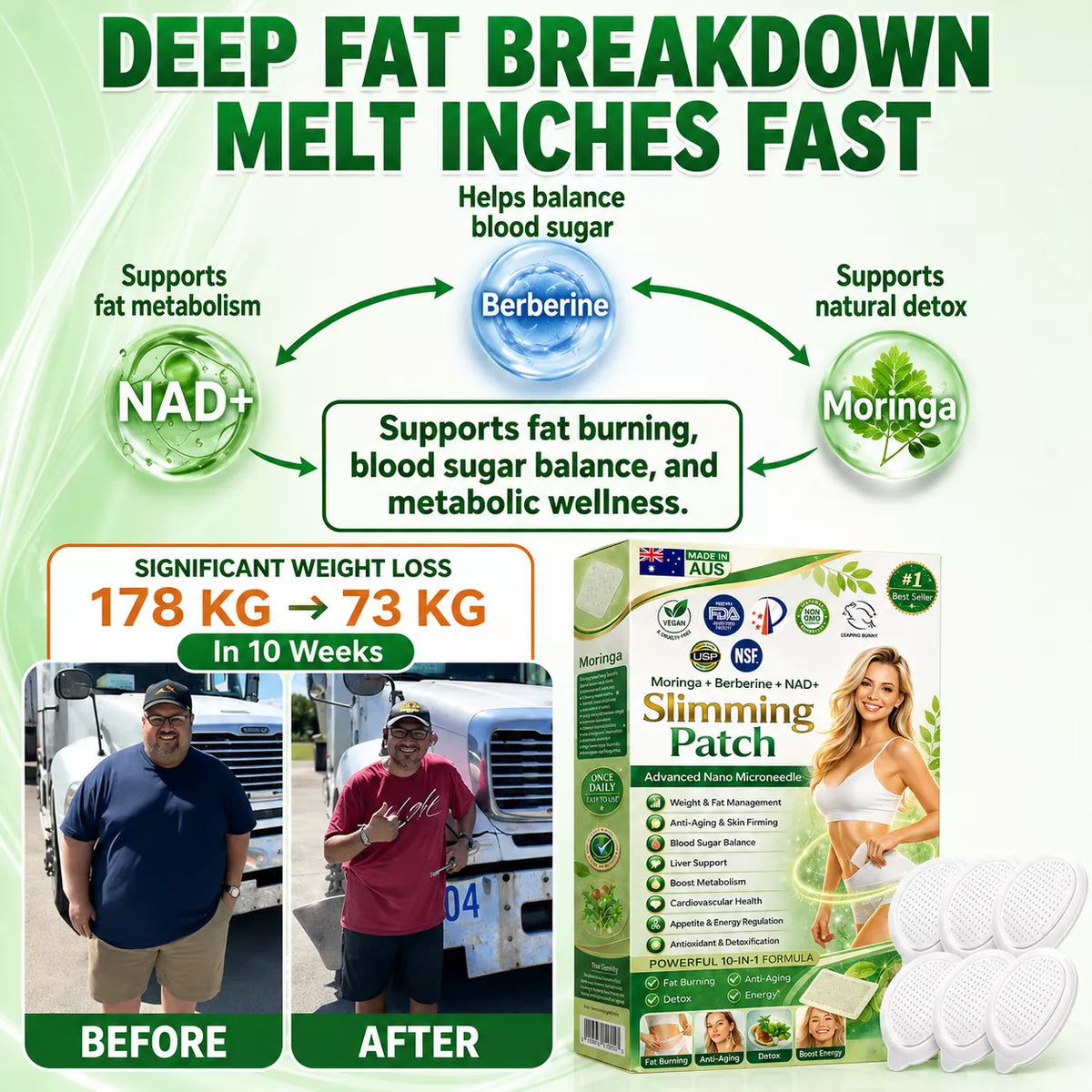 Moringa + Berberine + NAD+ Slimming Patch